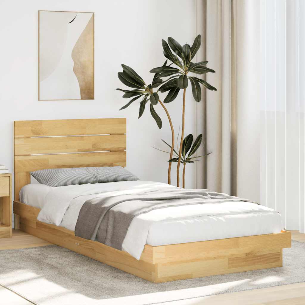 Bed Frame With Headboard Without Mattress King Size Solid Wood Oak