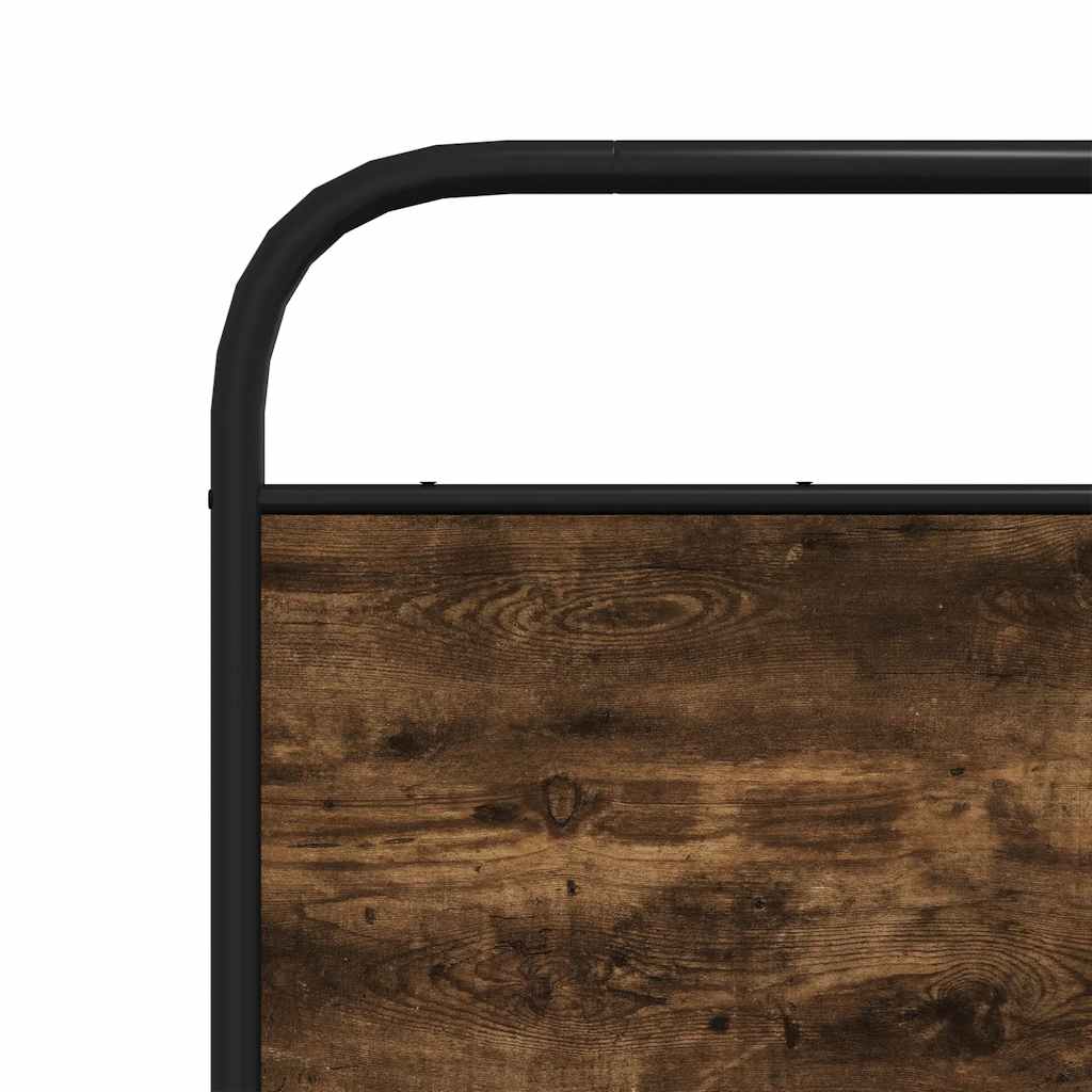 Bed Frame Without Mattress Engineered Wood Smoked Oak Brown Oak Sonoma Oak Steel
