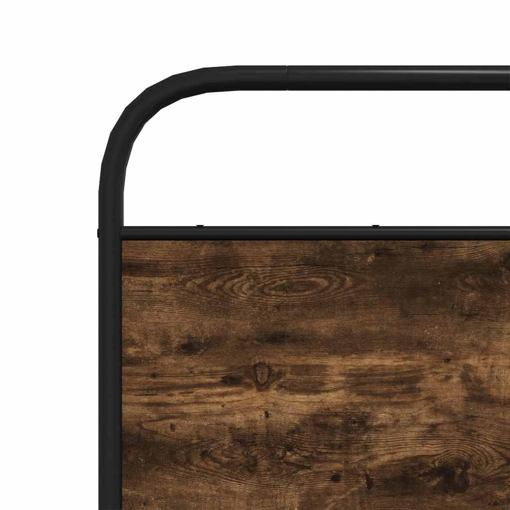 Bed Frame Without Mattress Engineered Wood Smoked Oak Brown Oak Sonoma Oak Steel