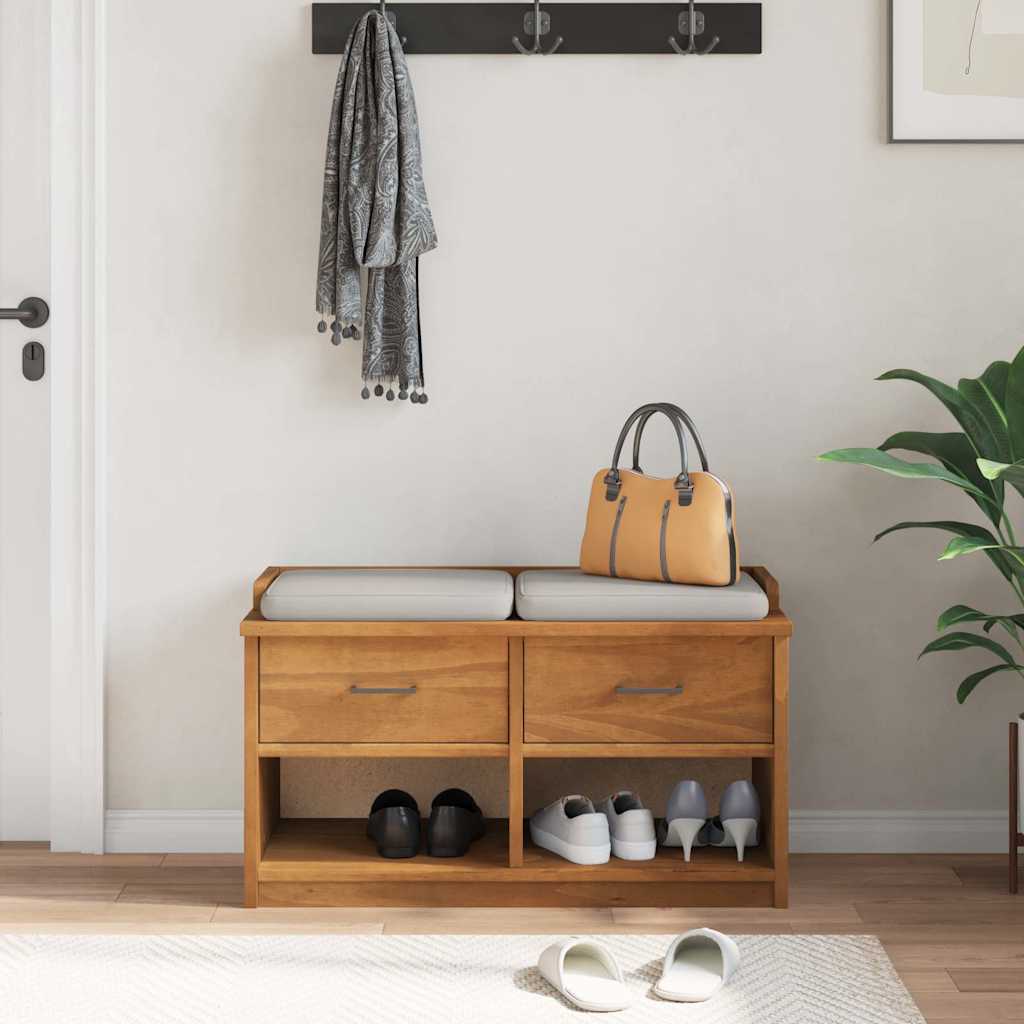 Hallway Bench Sandnes 87X40X50 Cm Solid Wood Pine