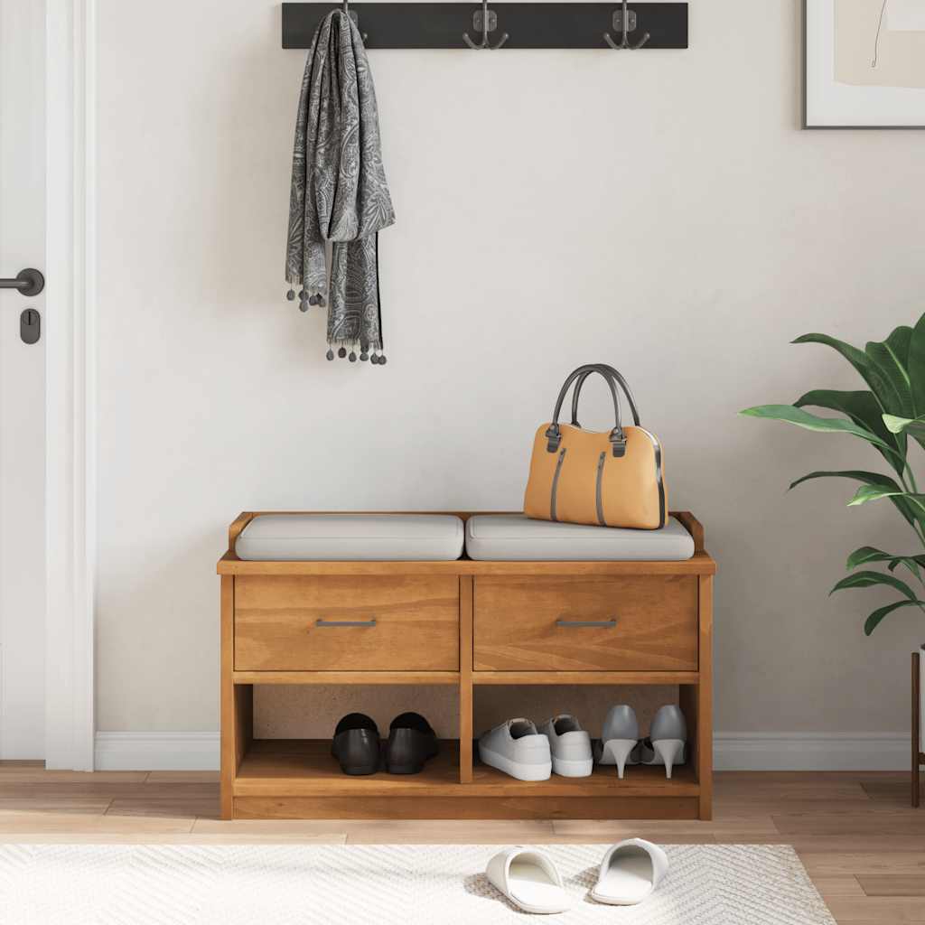 Storage & Entryway Benches Hallway Bench Sandnes 87X40X50 Cm Solid 2 Drawers
