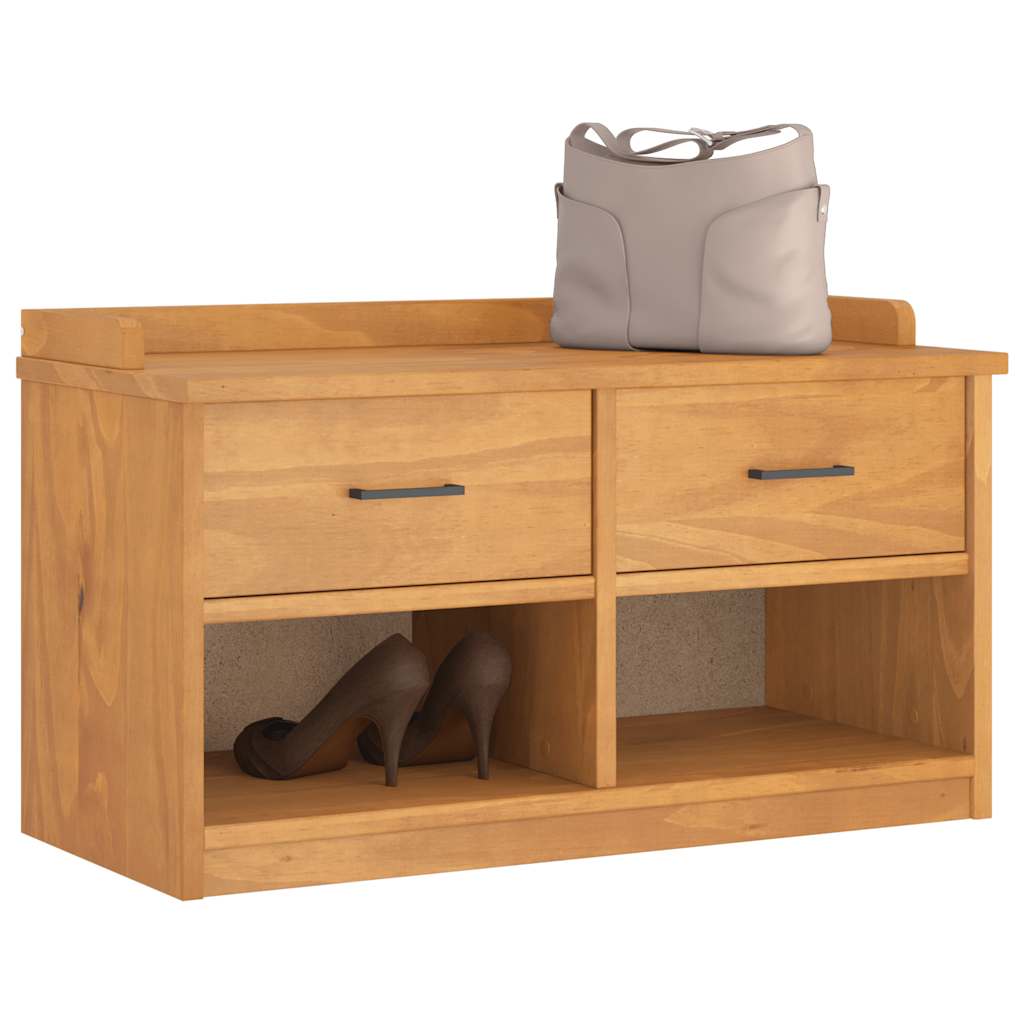 Storage & Entryway Benches Hallway Bench Sandnes 87X40X50 Cm Solid 2 Drawers