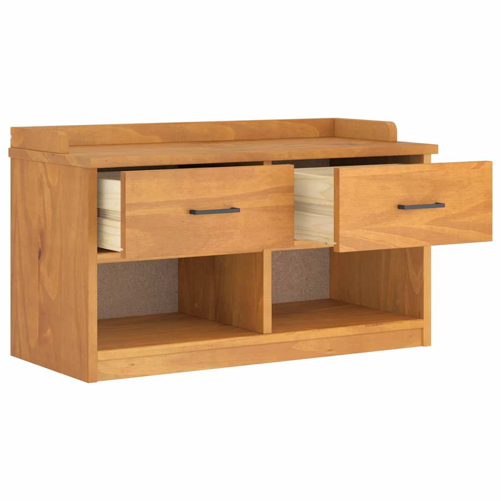 Storage & Entryway Benches Hallway Bench Sandnes 87X40X50 Cm Solid 2 Drawers