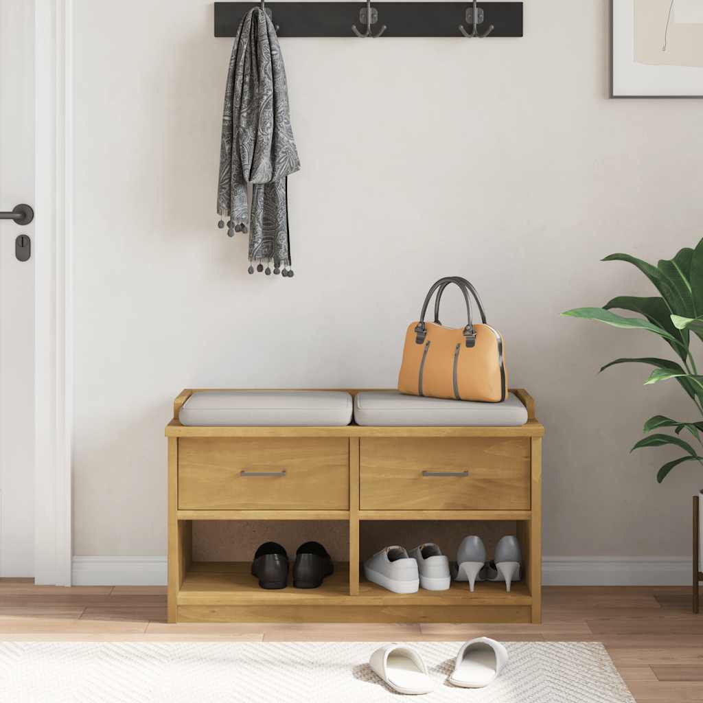 Storage & Entryway Benches Hallway Bench Sandnes 87X40X50 Cm Solid 2 Drawers