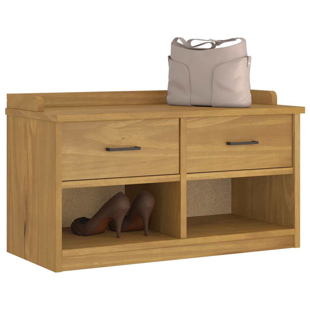 Storage & Entryway Benches Hallway Bench Sandnes 87X40X50 Cm Solid 2 Drawers