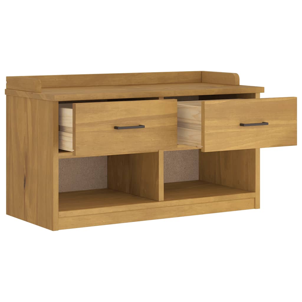 Storage & Entryway Benches Hallway Bench Sandnes 87X40X50 Cm Solid 2 Drawers