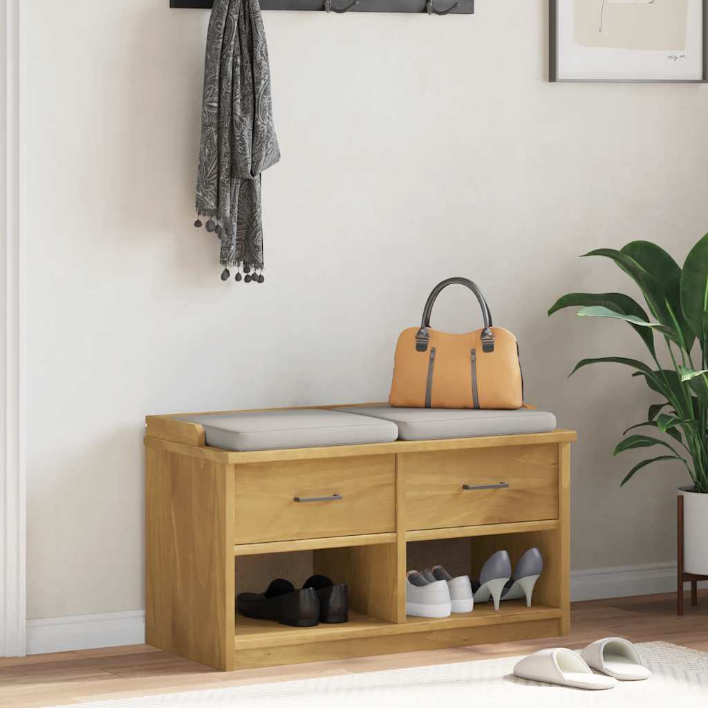 Hallway Bench Sandnes 87X40X50 Cm Solid Wood Pine