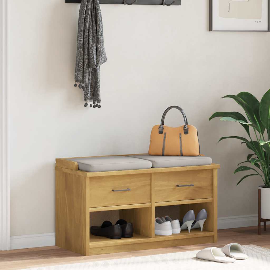 Storage & Entryway Benches Hallway Bench Sandnes 87X40X50 Cm Solid 2 Drawers