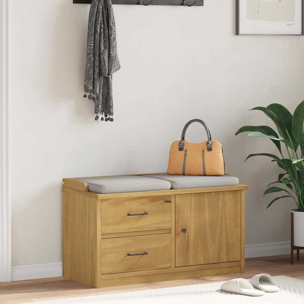 Hallway Bench Sandnes 87X40X50 Cm Solid Wood Pine