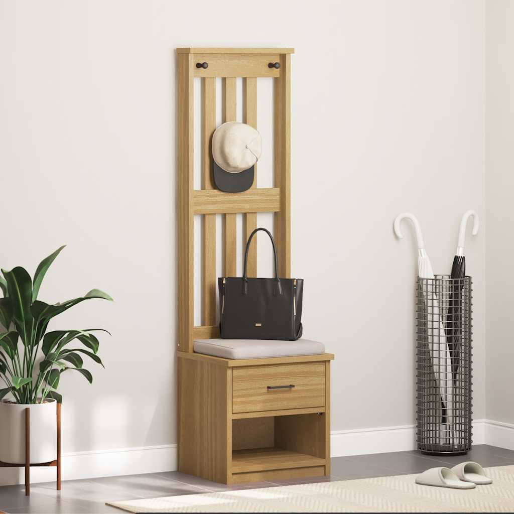 Hall Tree Sandnes 45X40X159.5 Cm Solid Wood Pine