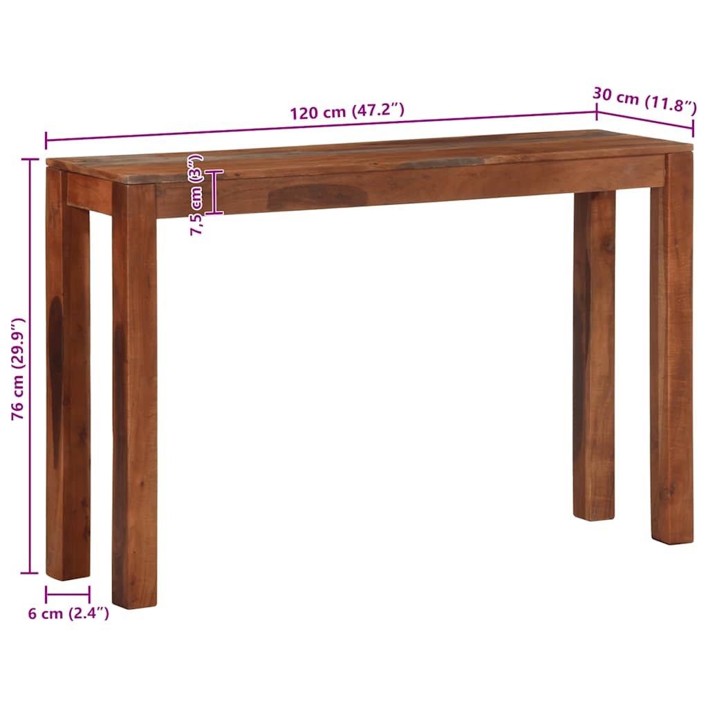 Console Table Solid Wood Acacia