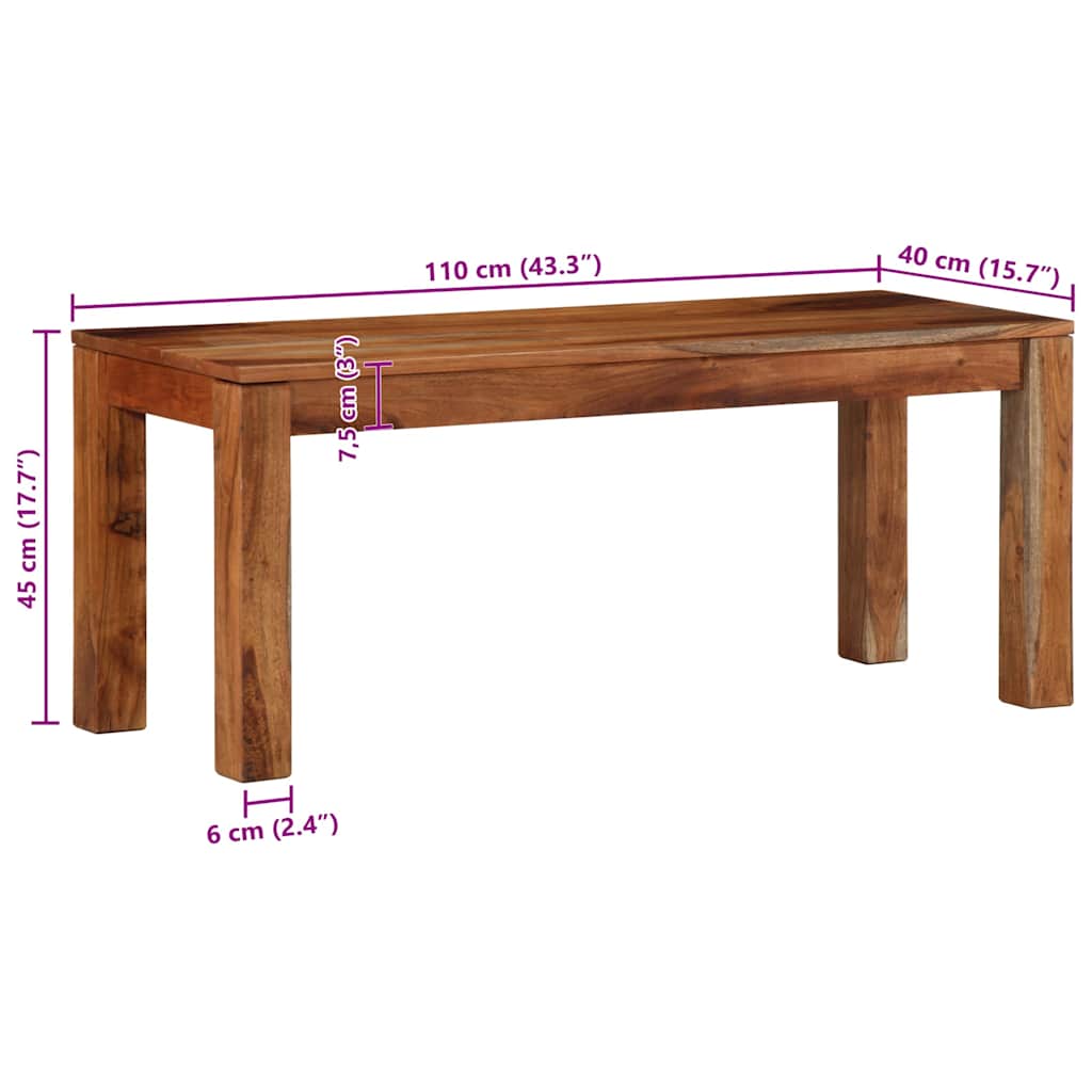 Storage & Entryway Benches Bench Solid Wood Acacia 110 cm 160 cm