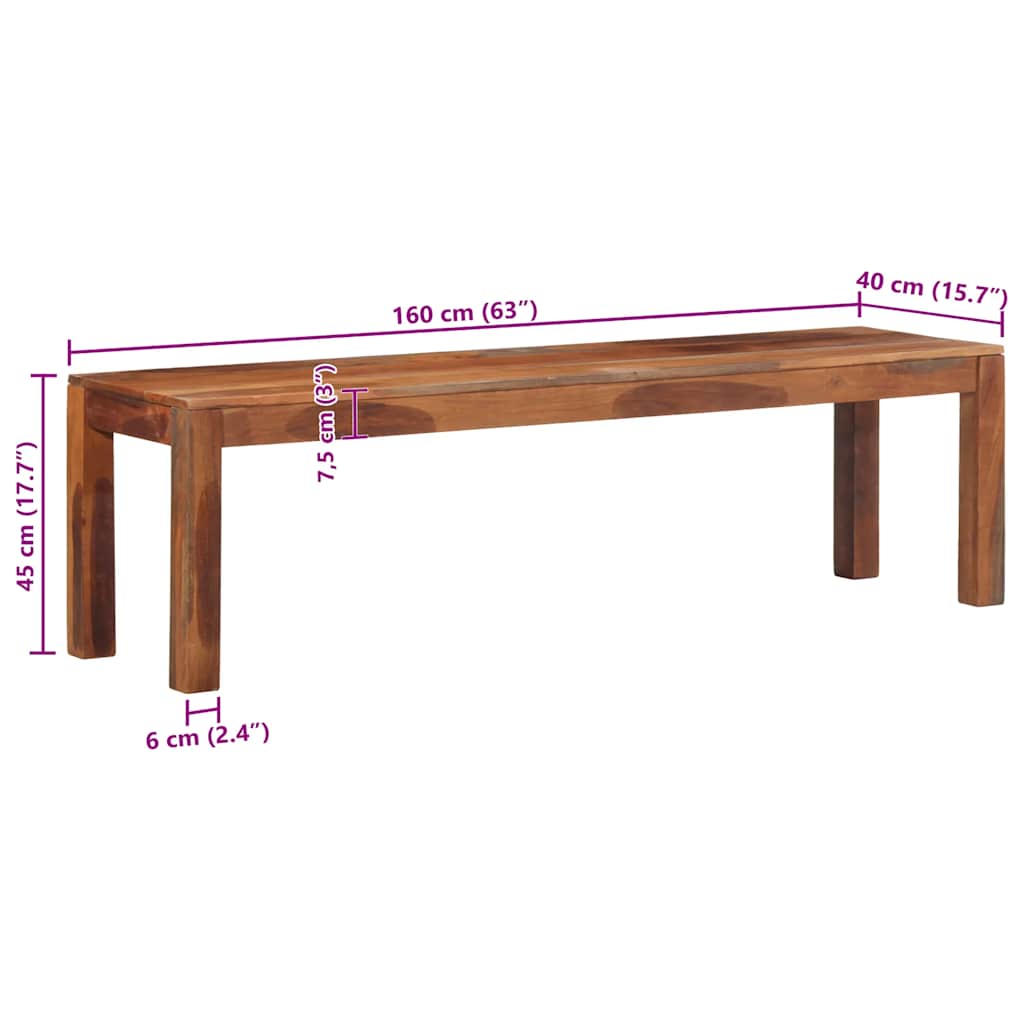 Storage & Entryway Benches Bench Solid Wood Acacia 110 Cm 160 Cm Brown 110 X 40