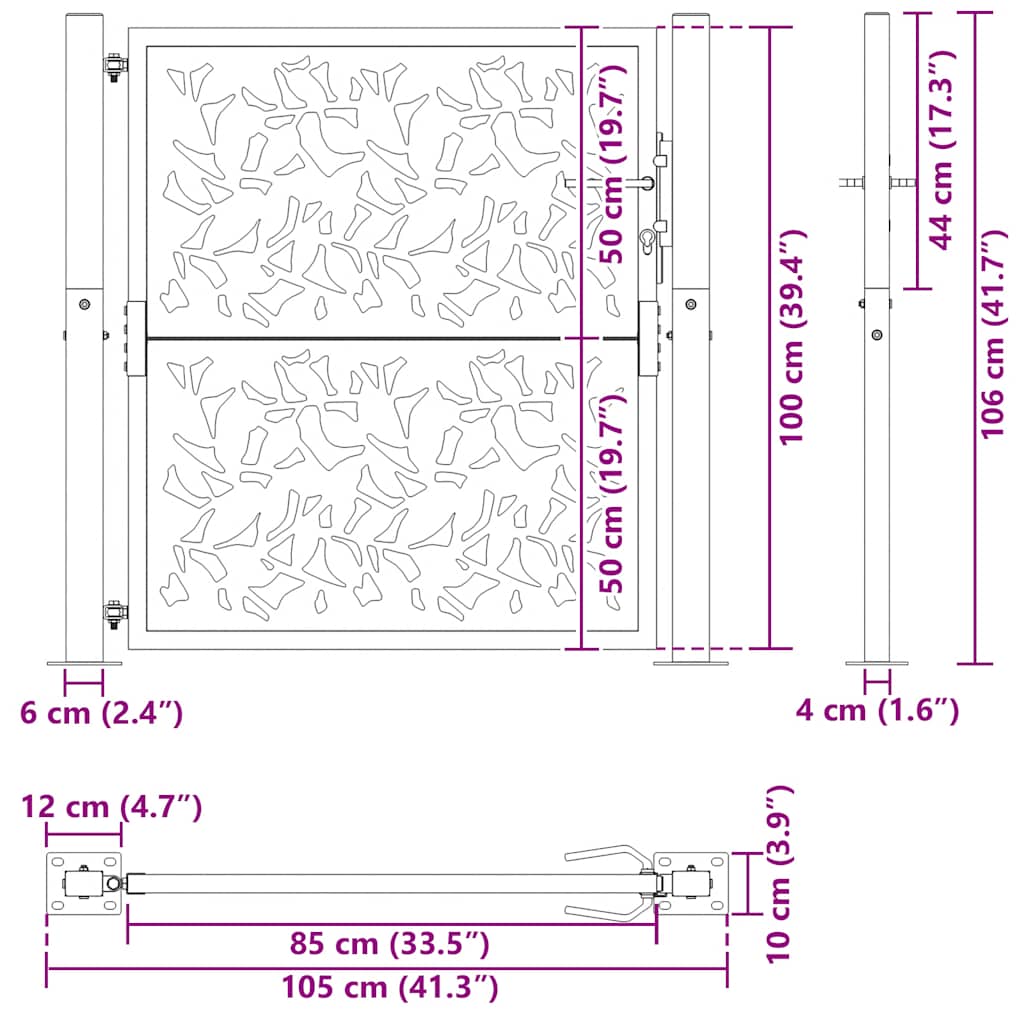 Garden Gate Black Steel