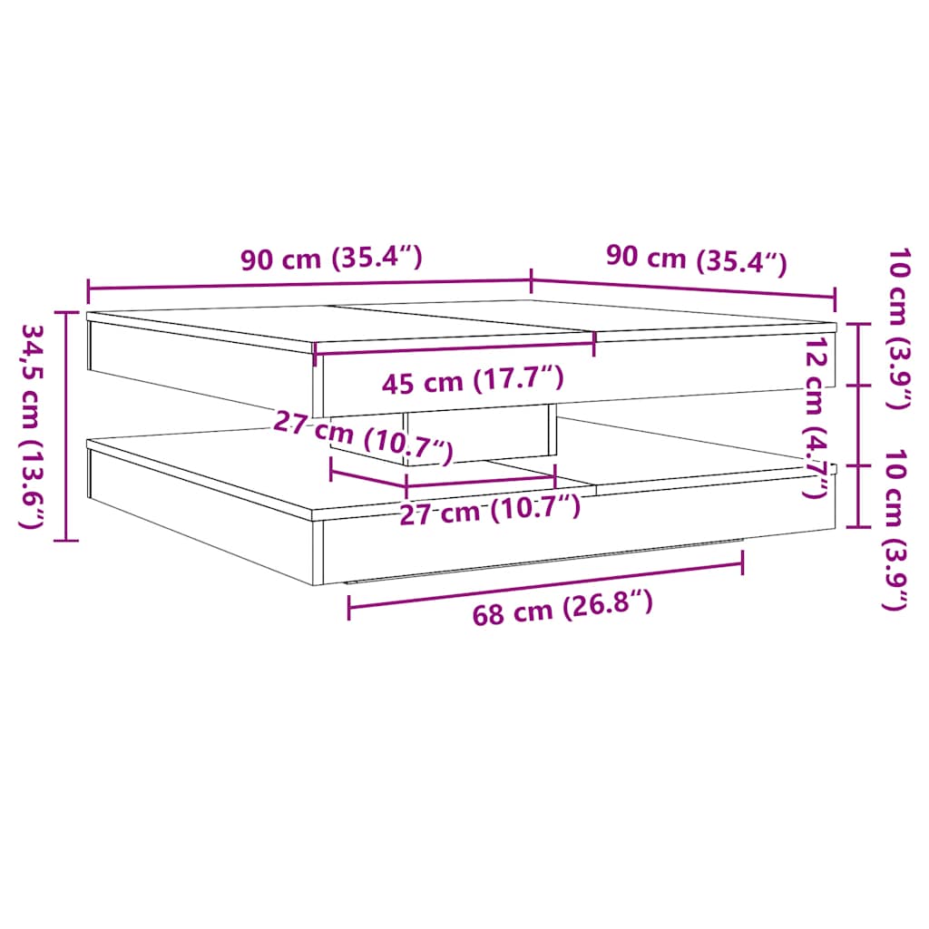 Coffee Table 360-Degree Rotatable