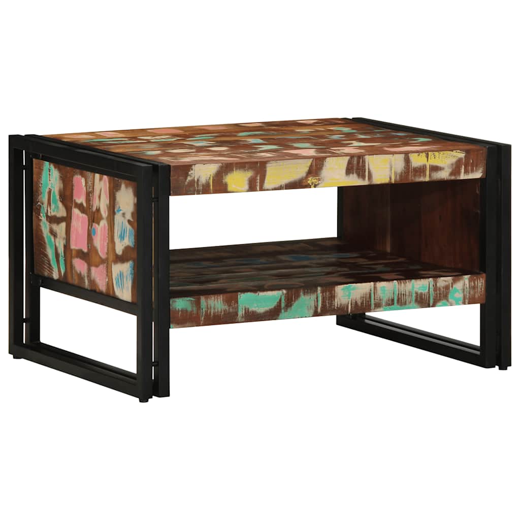 Coffee Table Multicolour 70X50X38 Cm Solid Wood Reclaimed