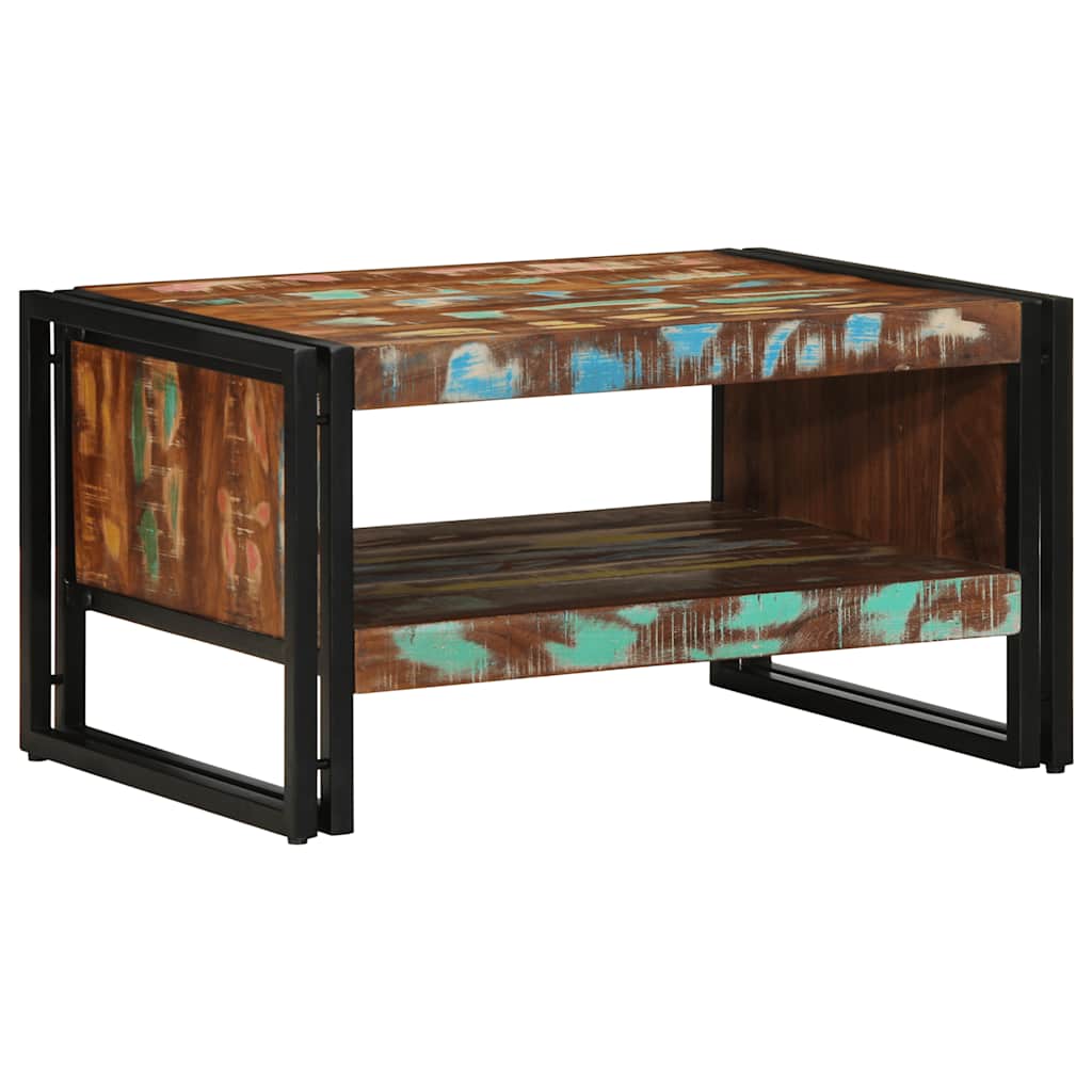 Coffee Table Multicolour 70X50X38 Cm Solid Wood Reclaimed