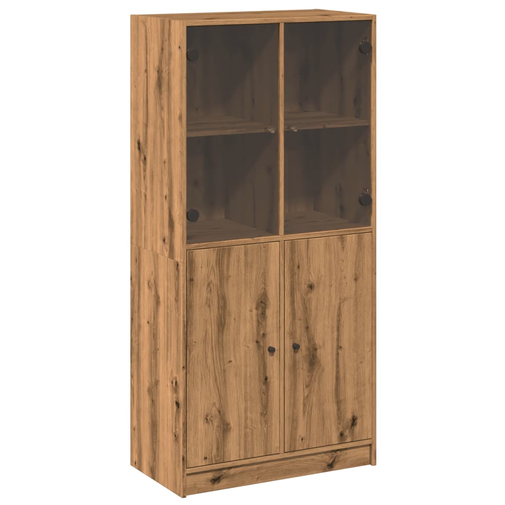 Highboard With Doors 68X37X142 Cm Engineered Wood