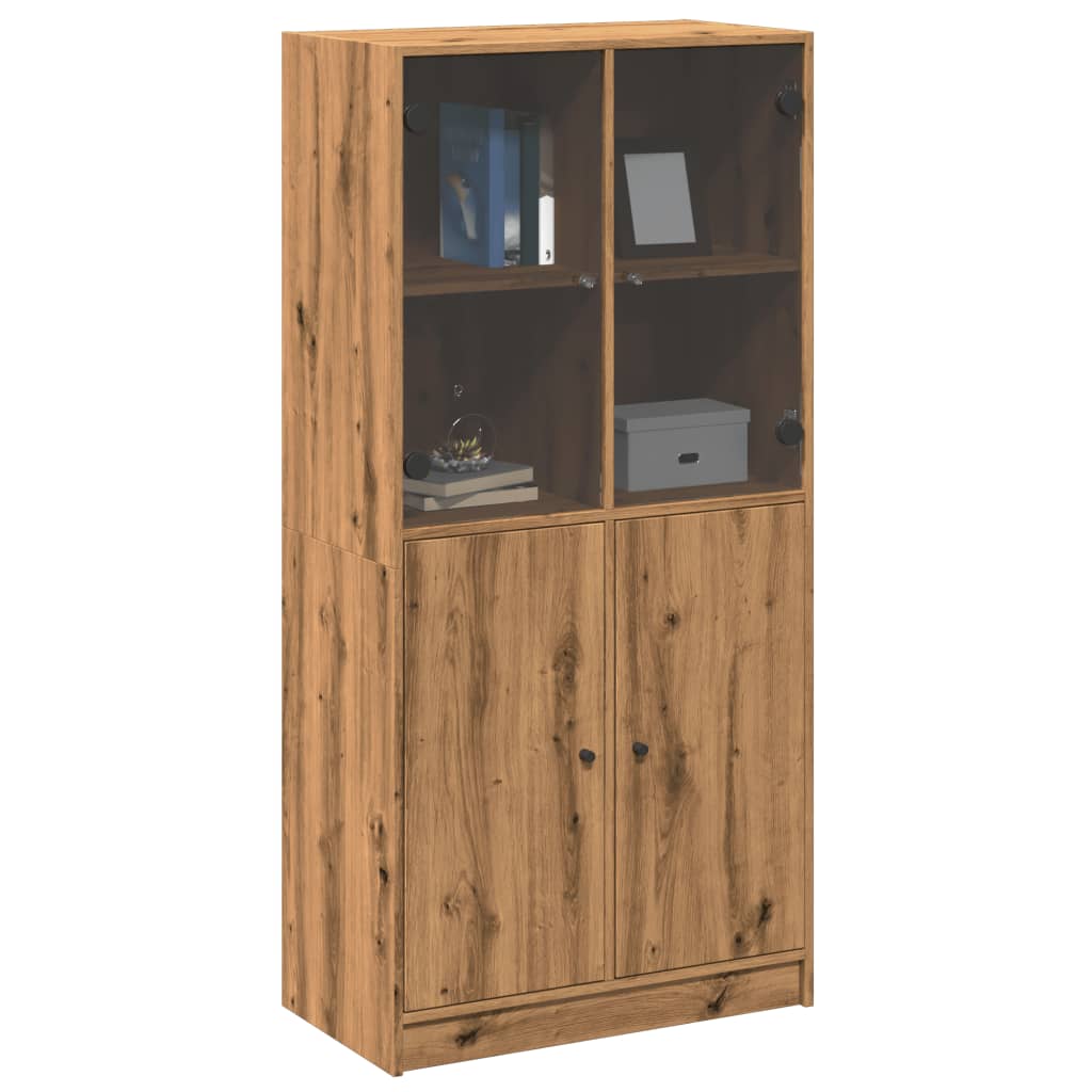 Highboard With Doors 68X37X142 Cm Engineered Wood