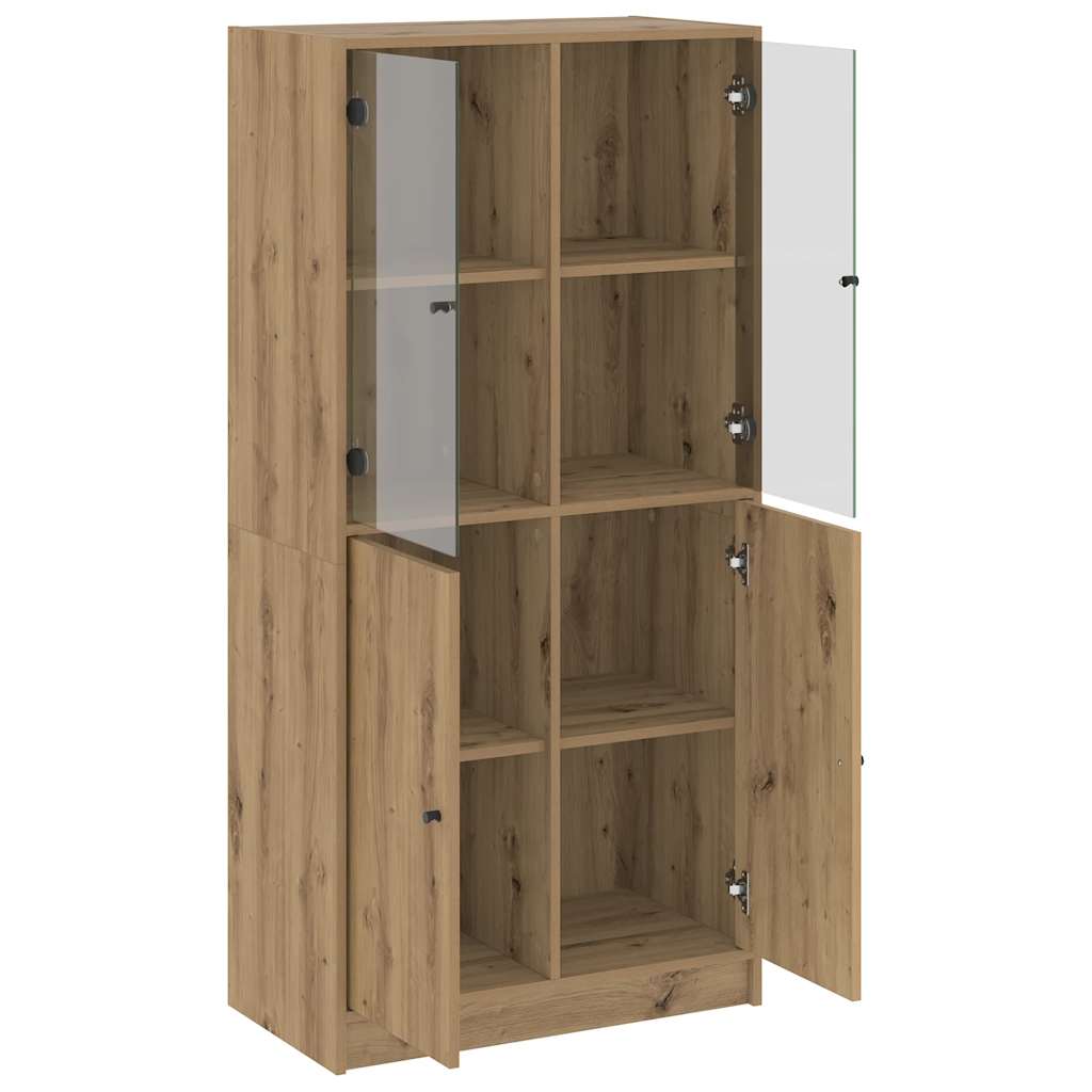 Highboard With Doors 68X37X142 Cm Engineered Wood