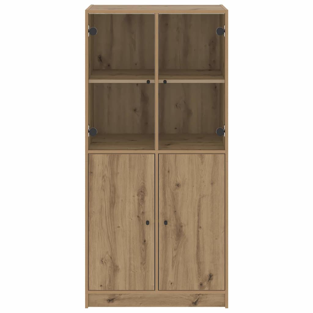 Highboard With Doors 68X37X142 Cm Engineered Wood