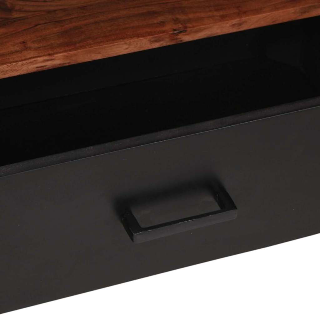 Media Storage Cabinet Brown 110 X 30 40 Cm Solid Acacia Wood 110 X 30 X 40 Cm 11