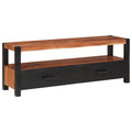 Media Storage Cabinet Brown 110 X 30 40 Cm Solid Acacia Wood 110 X 30 X 40 Cm 11