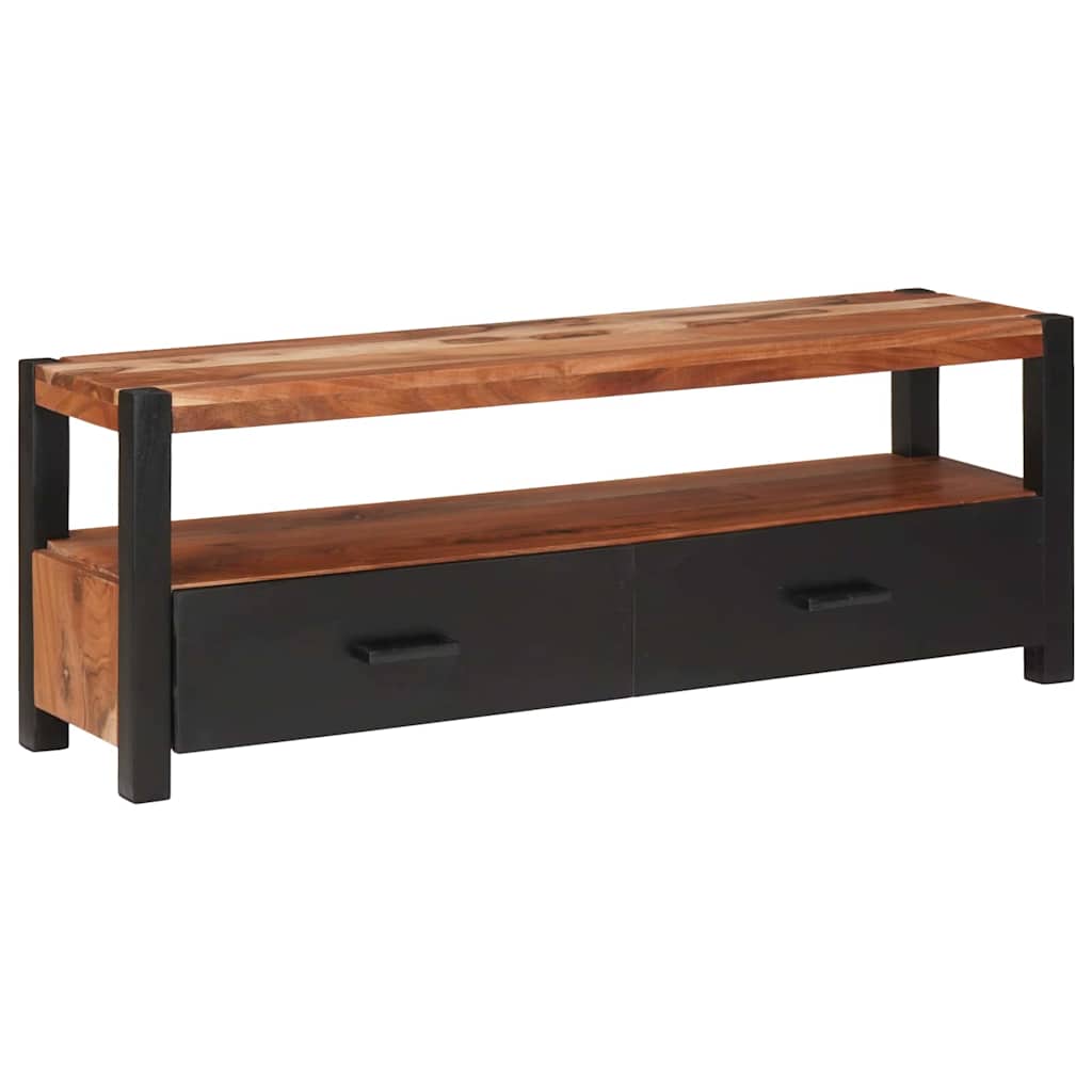 Media Storage Cabinet Brown 110 X 30 40 Cm Solid Acacia Wood 110 X 30 X 40 Cm 11