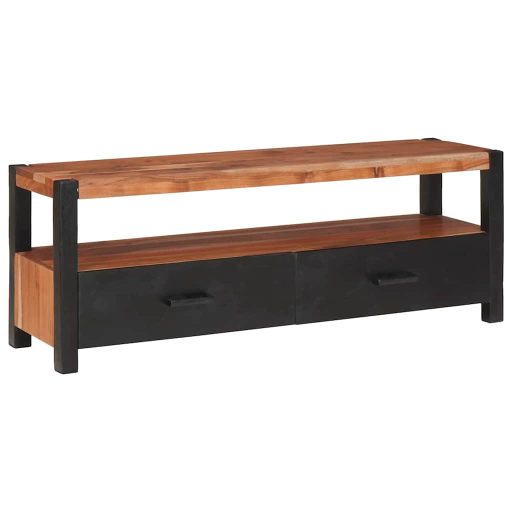 Media Storage Cabinet Brown 110 X 30 40 Cm Solid Acacia Wood 110 X 30 X 40 Cm 11