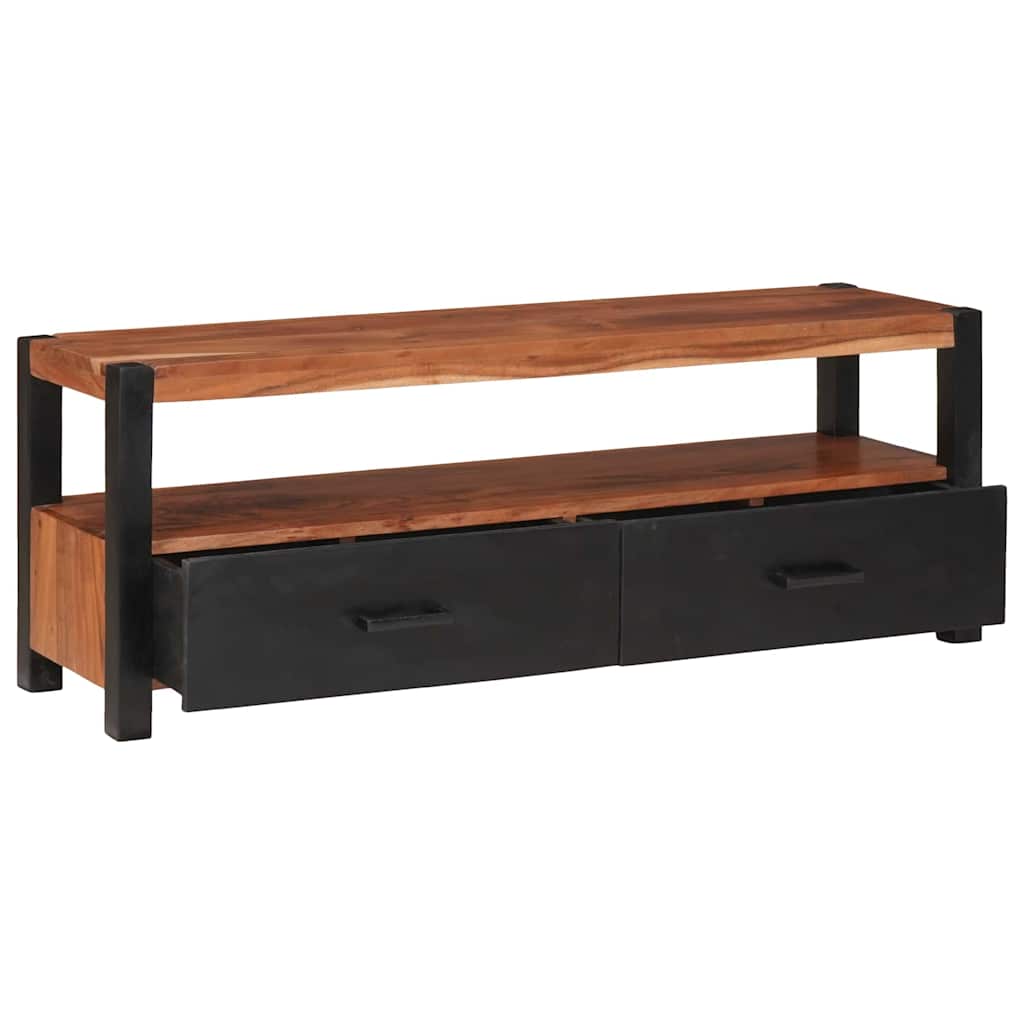 Media Cabinet Brown 110 X 30 X 40 Cm Solid Acacia Wood