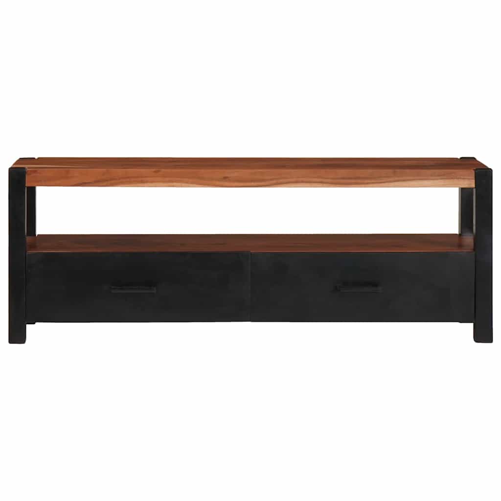 Media Storage Cabinet Brown 110 X 30 40 Cm Solid Acacia Wood 110 X 30 X 40 Cm 11