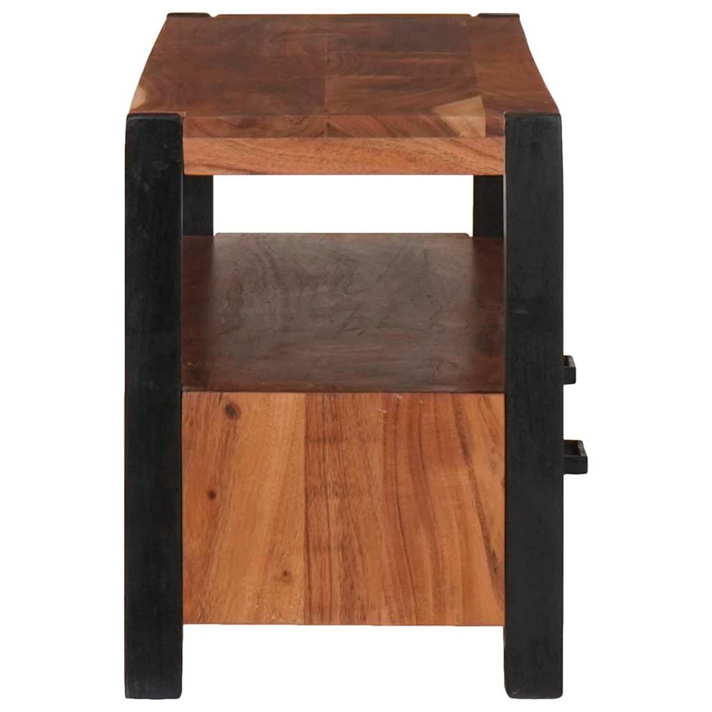 Media Storage Cabinet Brown 110 X 30 40 Cm Solid Acacia Wood 110 X 30 X 40 Cm 11
