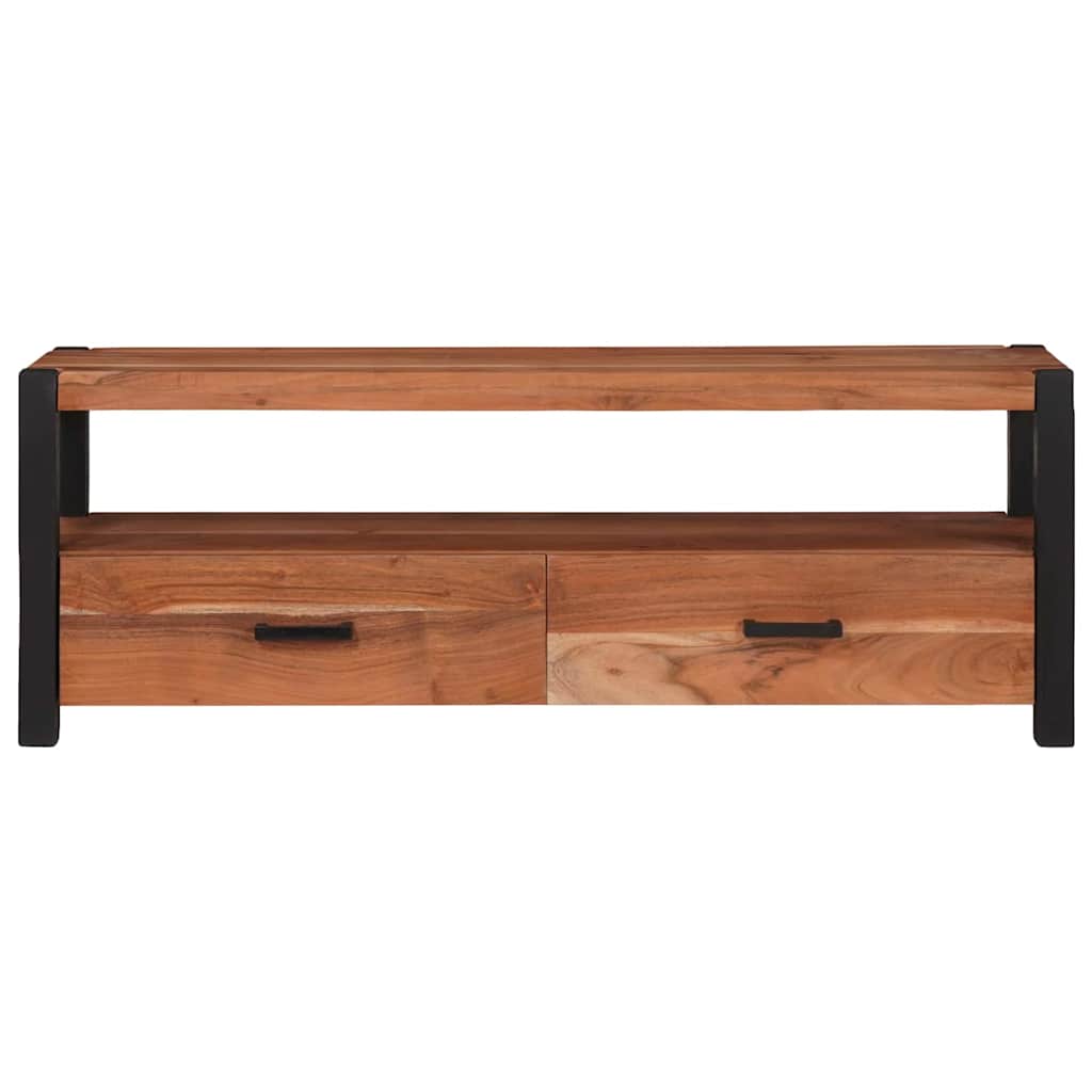Tv Cabinet With Drawer Brown 110 X 30 X 40 Cm Solid Acacia Wood