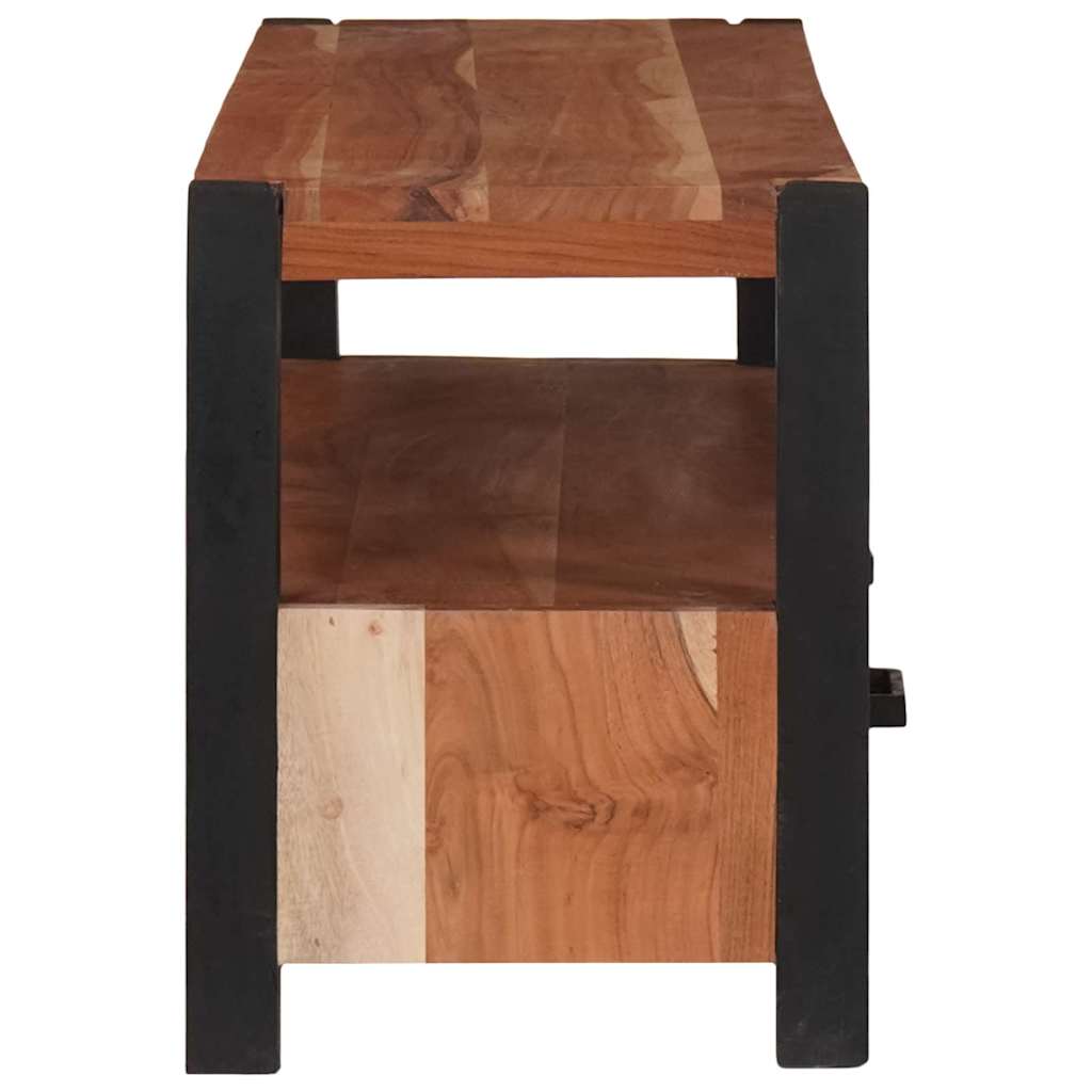 Tv Cabinet With Drawer Brown 110 X 30 X 40 Cm Solid Acacia Wood