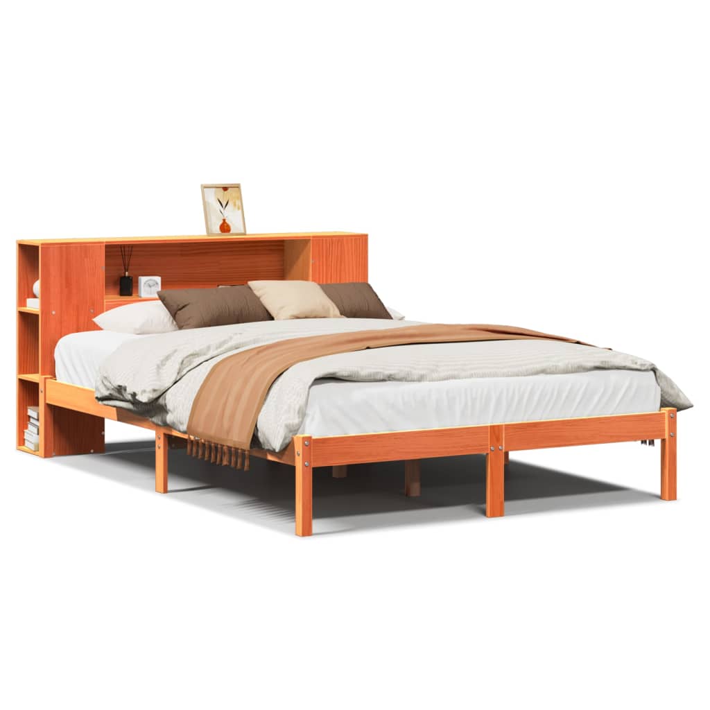 Bookcase Bed Without Mattress Solid Wood Pine
