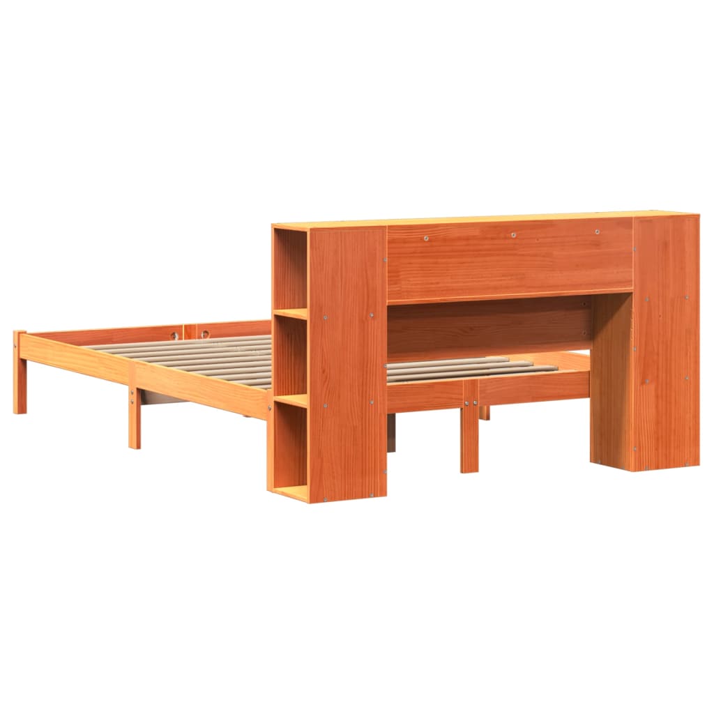 Bookcase Bed Without Mattress Solid Wood Pine