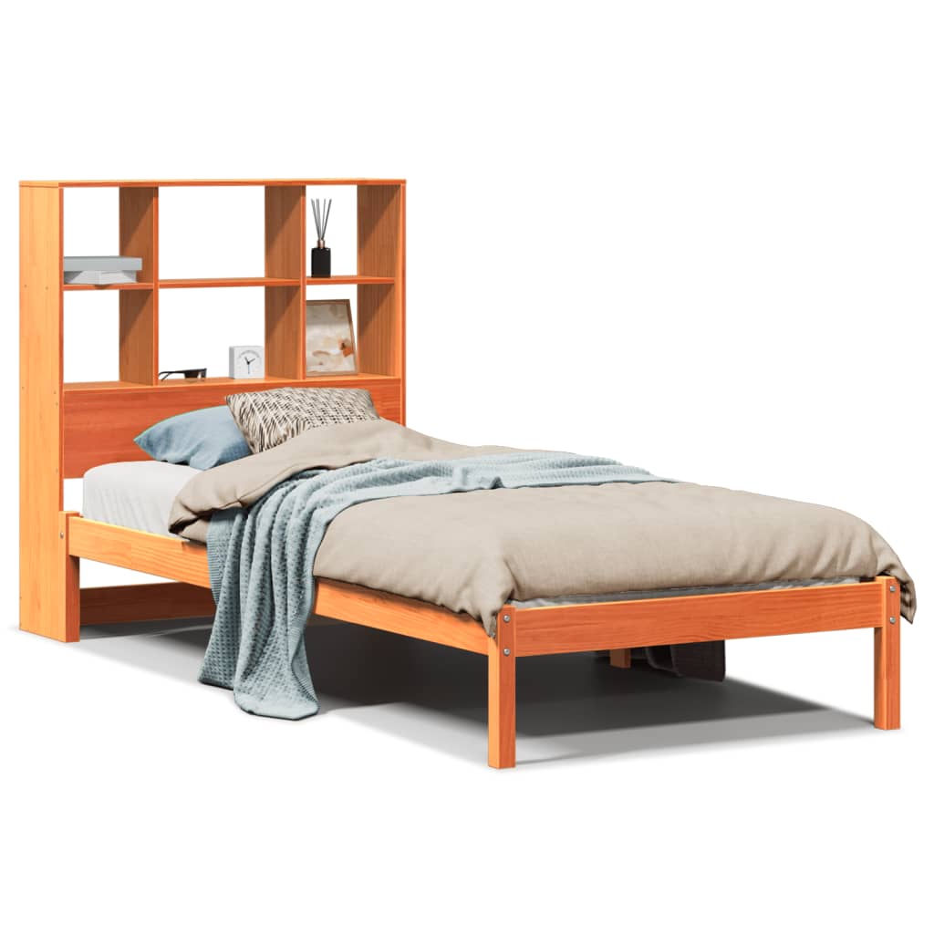 Bookcase Bed Without Mattress Solid Wood Pine
