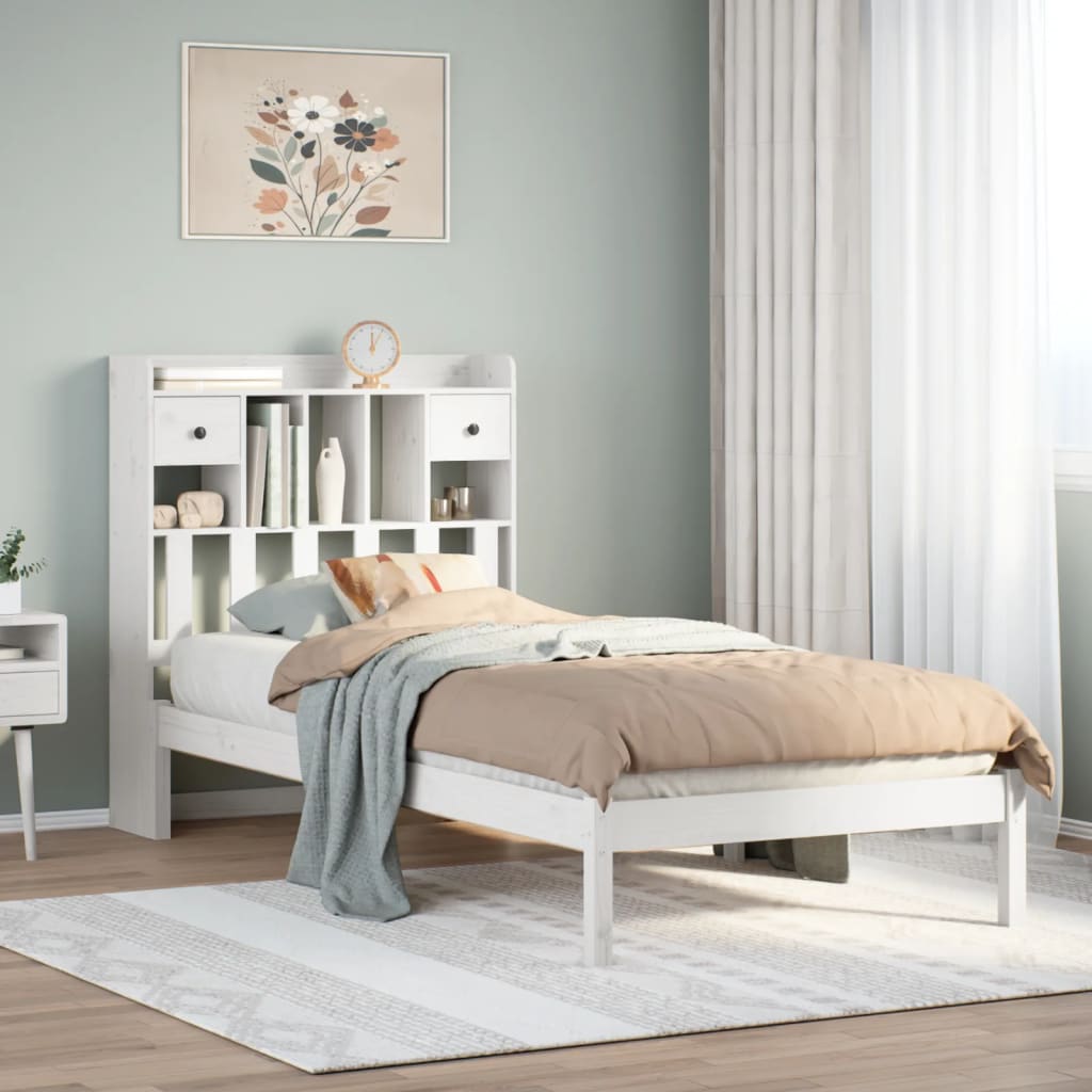 Bookcase Bed Without Mattress Solid Wood Pine