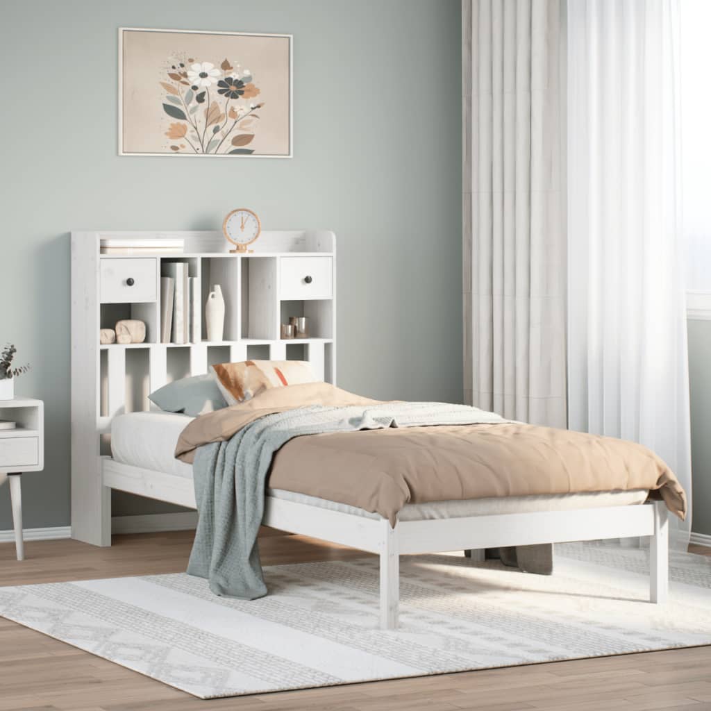 Bookcase Bed Without Mattress Solid Wood Pine