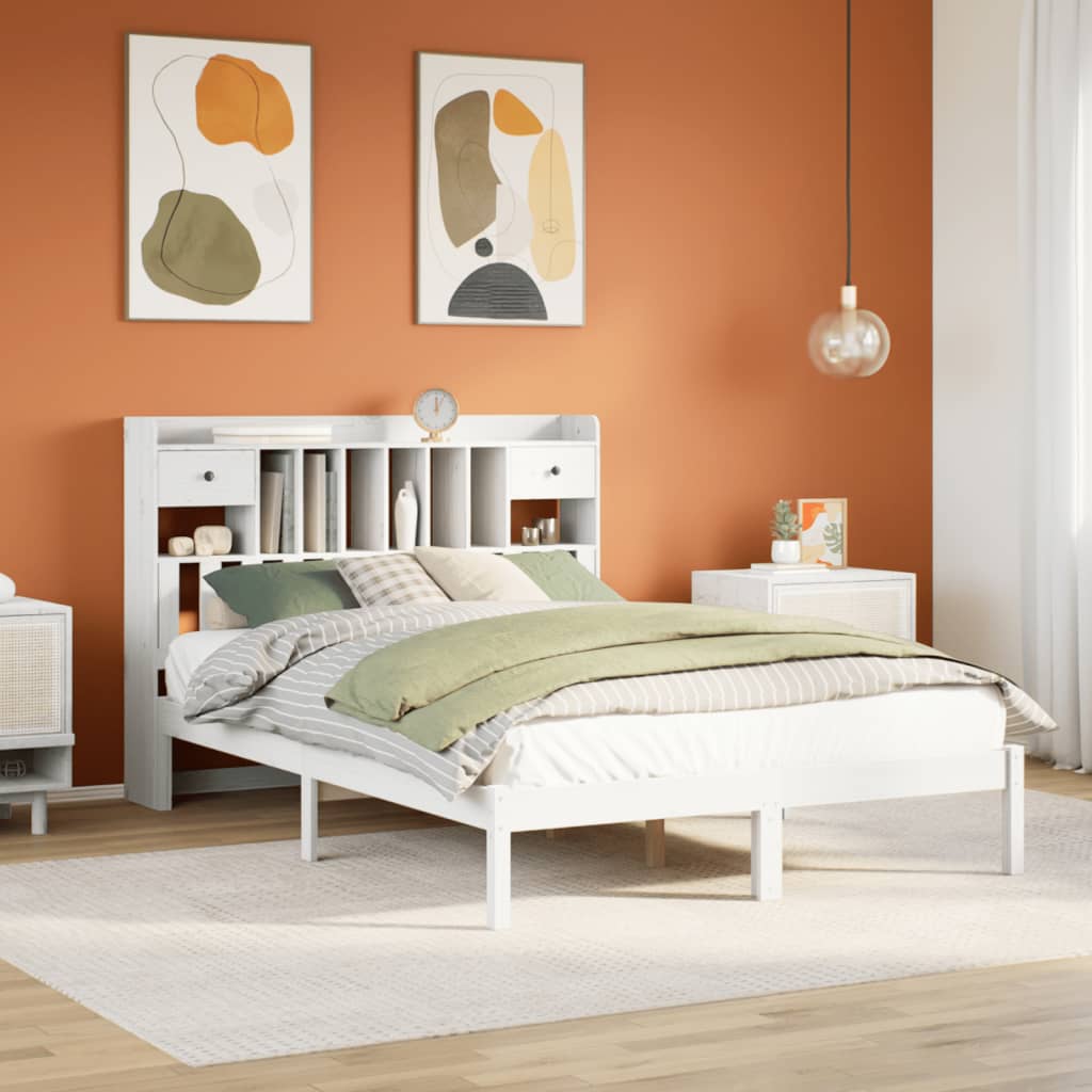 Bookcase Bed Without Mattress Solid Wood Pine