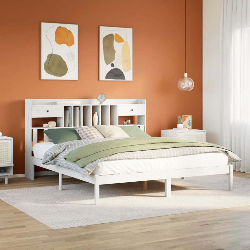 Bookcase Bed Without Mattress Solid Wood Pine