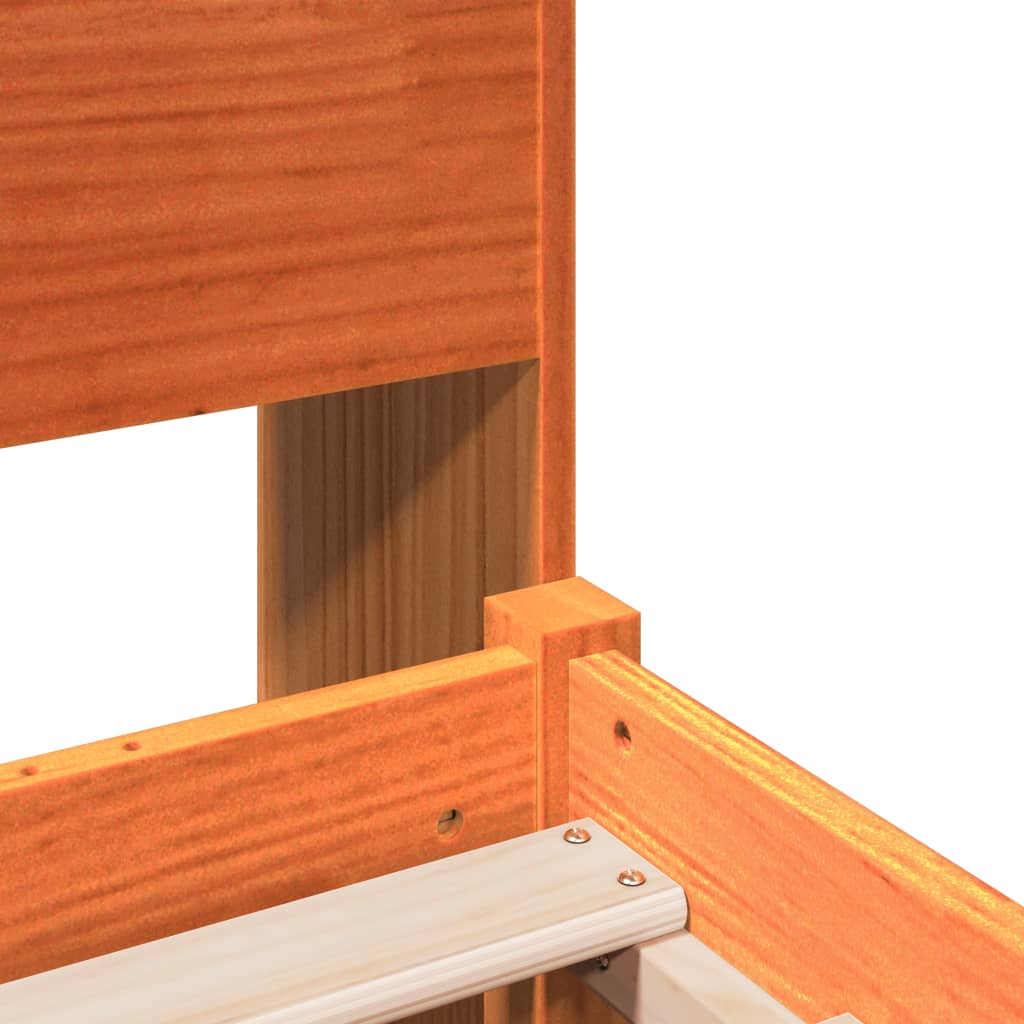 Bookcase Bed Without Mattress Wax Brown 140X200 Cm Solid Wood