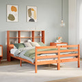 Bookcase Bed Without Mattress Wax Brown 140X200 Cm Solid Wood