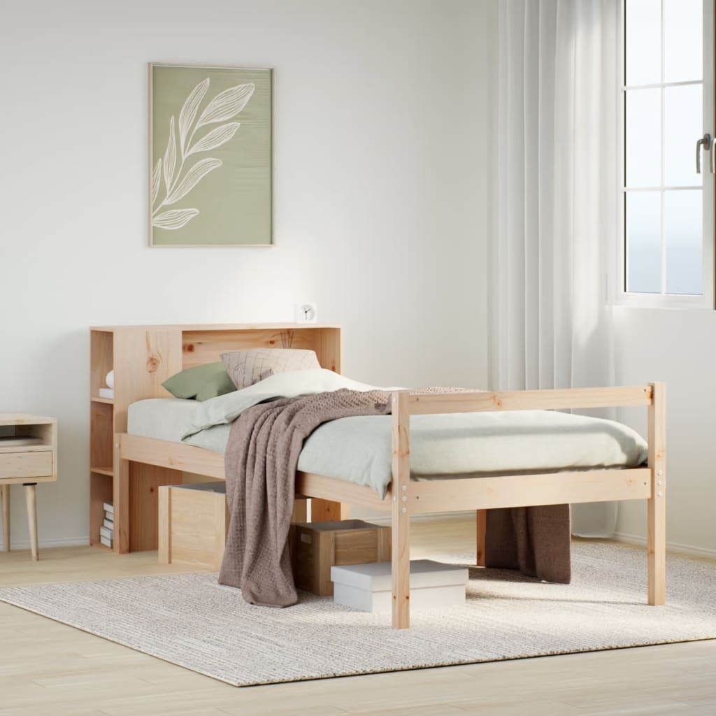 Bookcase Bed Without Mattress Small Single Solid Wood Pine