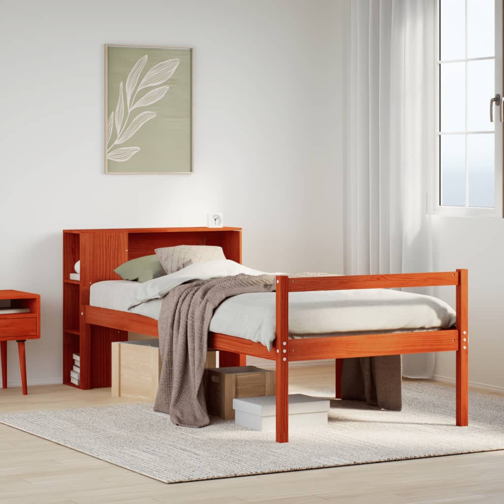 Bookcase Bed Without Mattress Small Single Solid Wood Pine