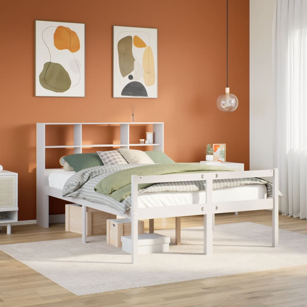 Bookcase Bed Without Mattress Solid Wood