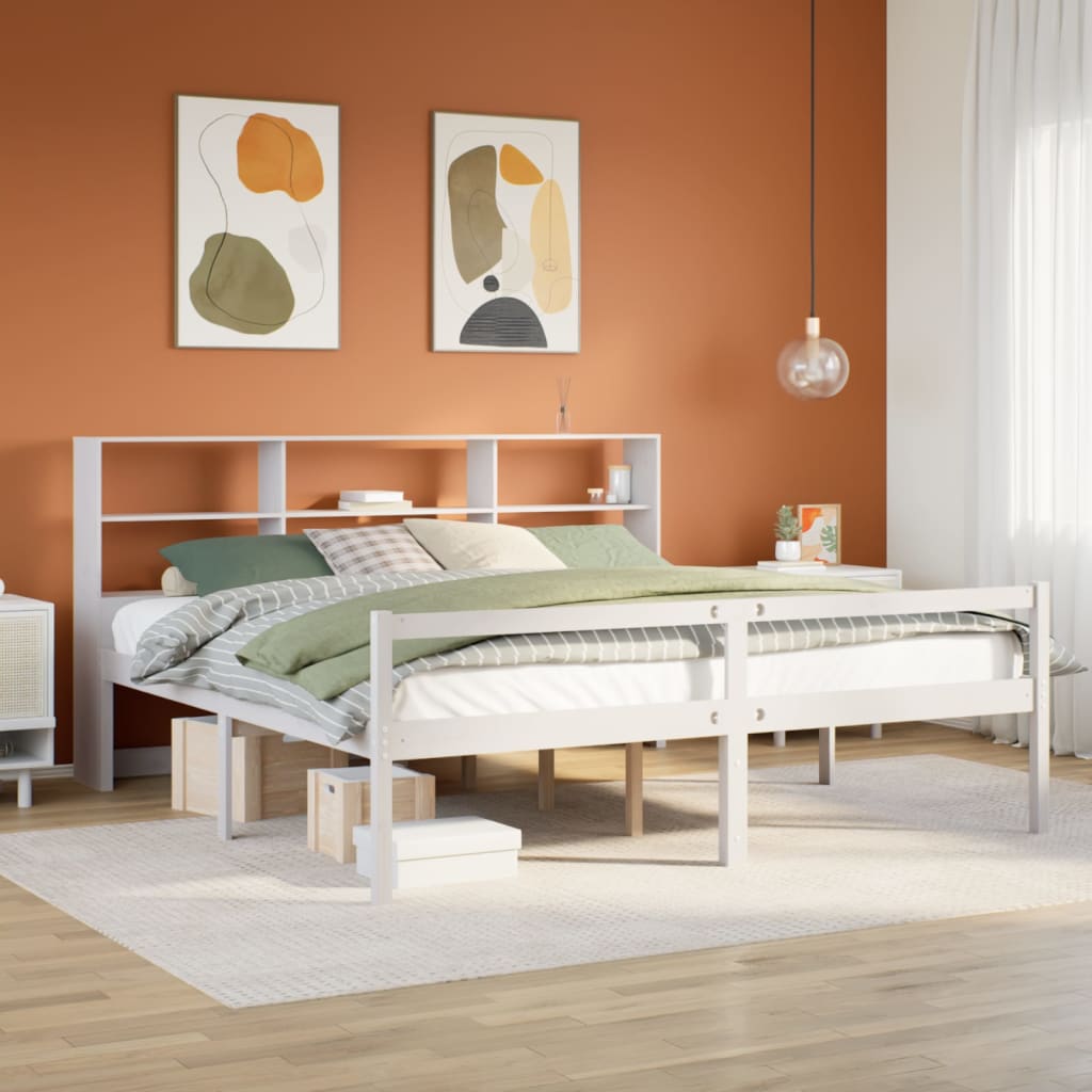 Bookcase Bed Without Mattress Solid Wood