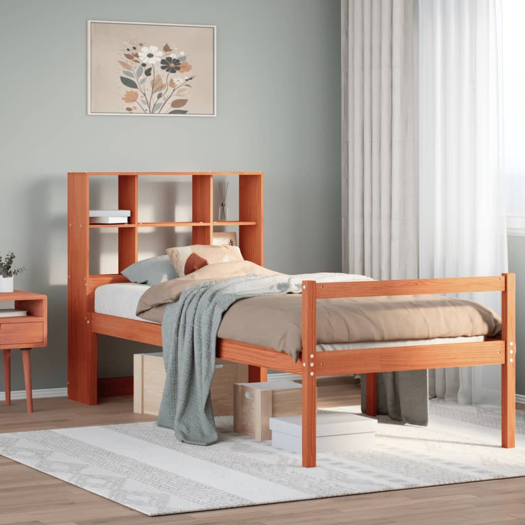Bookcase Bed Without Mattress Solid Wood