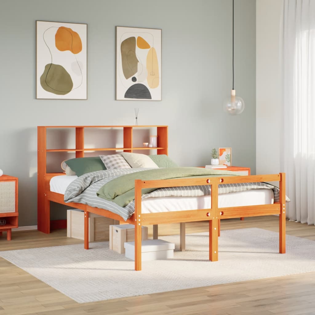Bookcase Bed Without Mattress Solid Wood