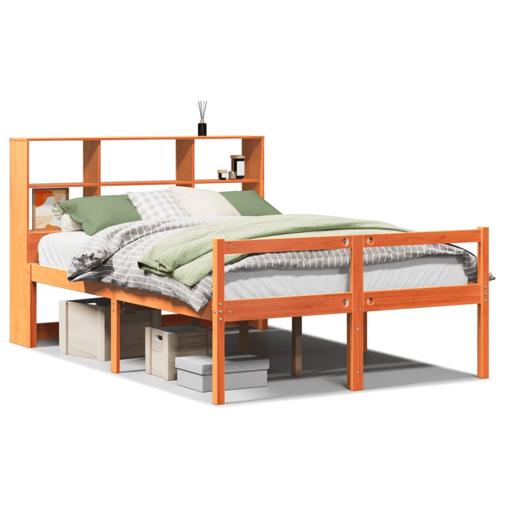 Bookcase Bed Without Mattress Solid Wood